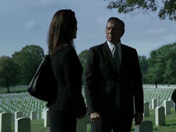 Jackie Sharp's Classic Sac De Jour Leather Tote Bag, Black on House of Cards