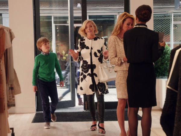 Jacqueline Voorhees' White and Black Floral Coat on Unbreakable Kimmy Schmidt