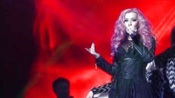 Jade St. John's Grosgrain and satin corset belt on Nashville