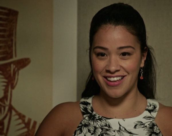 Jane Villanueva's Labradorite Gemstone and Gold Earrings on Jane the Virgin