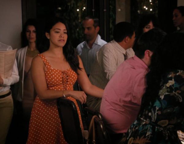 Jane Villanueva's Leila Lace Up Mini Dress on Jane the Virgin