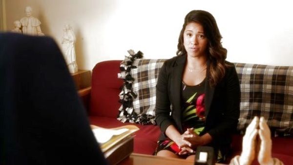 Jane Villanueva's Multifloral Print A Line Dress on Jane the Virgin