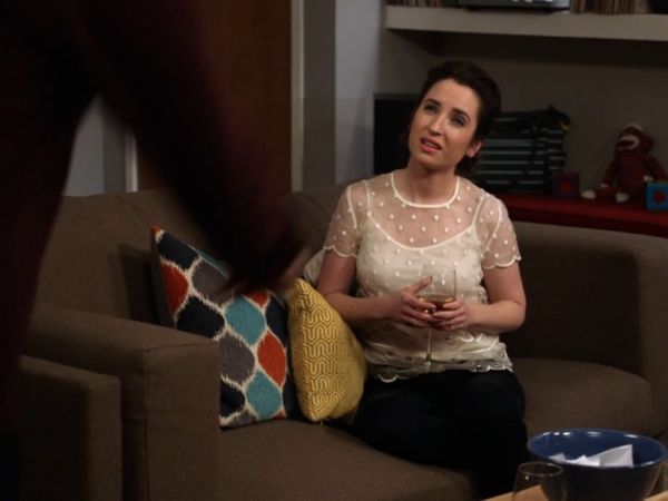 Jen Short's Sheer Scallop Dot Top on Life In Pieces