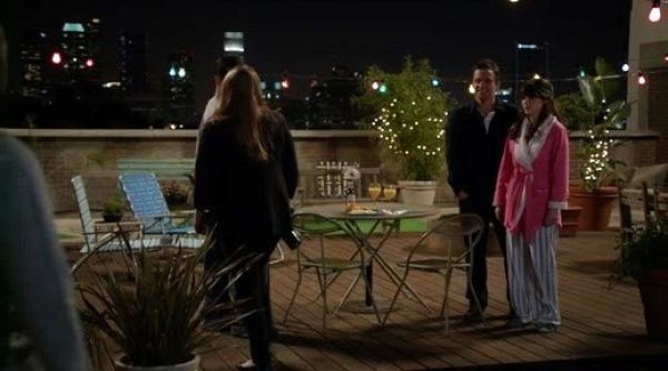 Jess Day's Grey and White Stripe Heavyweight All-in-One on New Girl