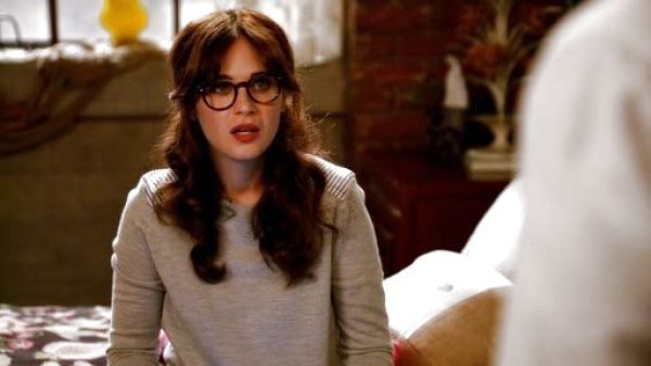 Jess Day's Mixed-Media Sweater in Heather Dusk on New Girl
