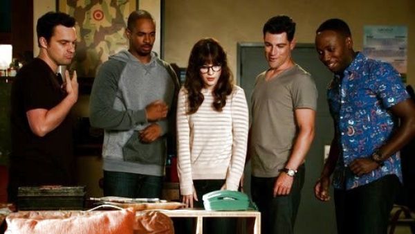 Jess Day's Naia Crewneck Striped Wool Sweater on New Girl