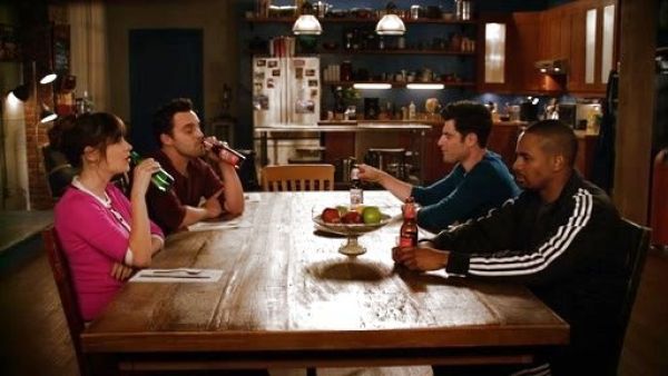 Jess Day's pink cardigan on New Girl