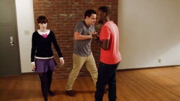 Jess Day's Purple Scuba Skater Skirt on New Girl