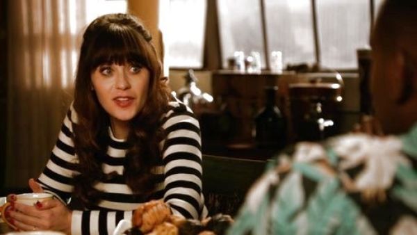 Jess Day's Sibel Striped Wool Sweater on New Girl