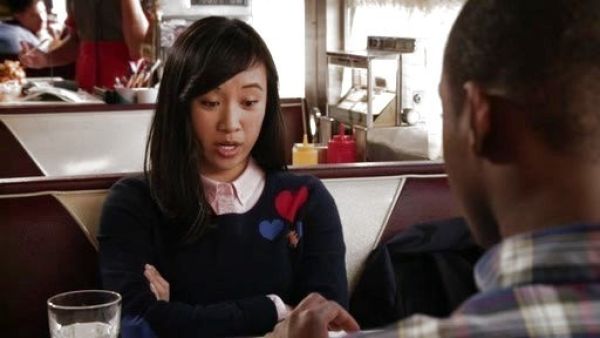 Jill "Mouse" Chen's Scattered Hearts Intarsia Sweater on The Carrie Diaries