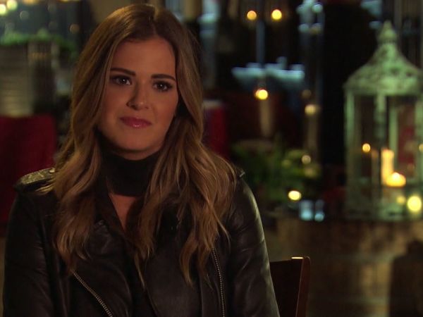 Jojo Fletcher's Cutout Turtleneck Dress and Black Leather Jacket on The Bachelorette
