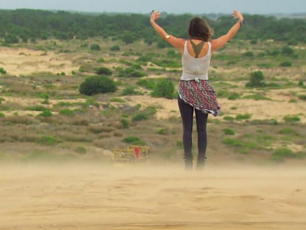 Jojo Fletcher's Lace Halter Bralette and Leather Leggings on The Bachelorette