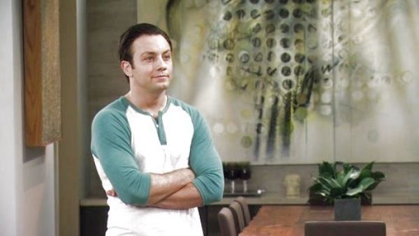 Josh Kaminski's Trim Fit Heather Raglan Henley on Young & Hungry