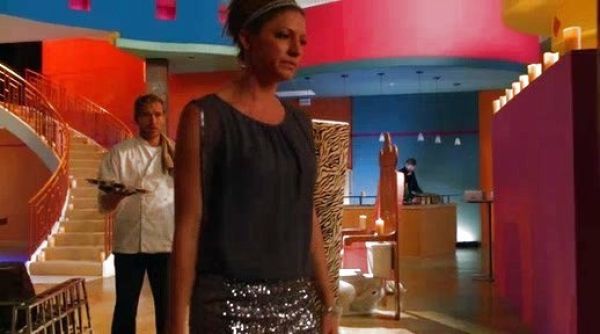 Joss Carver's Silver Faux Two Piece Chiffon & Sequin Dress on Mistresses