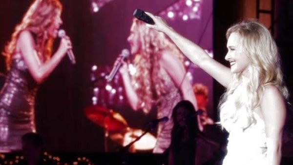 Juliette Barnes's Embellished Sheer Panel Dress on Nashville