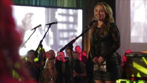 Juliette Barnes's Kameela Leather Dress with Lace on Nashville