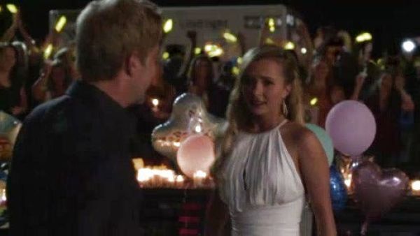 Juliette Barnes's Keyhole Cummerbund Dress in White on Nashville