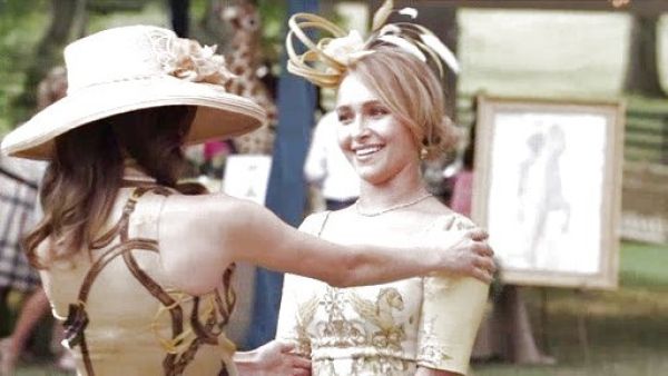 Juliette Barnes's Pegasus-Print Half-Sleeve Sheath Dress on Nashville