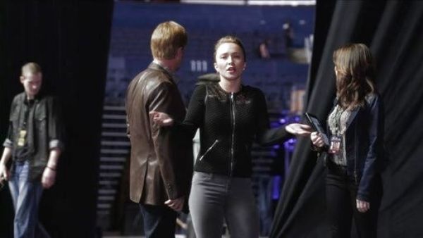 Juliette Barnes's Quilted Lace-Panel Jacket on Nashville