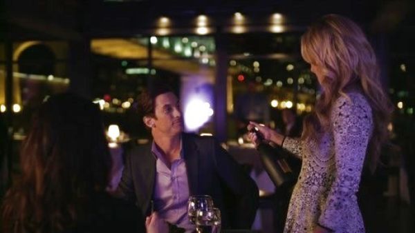 Juliette Barnes's Spine Lace-Intarsia Mini Dress on Nashville
