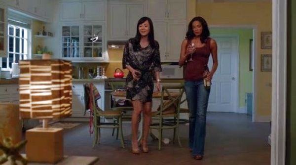 Karen Kim's Beige Patent Leather Shaw Peep Toe Slingback Pumps on Mistresses