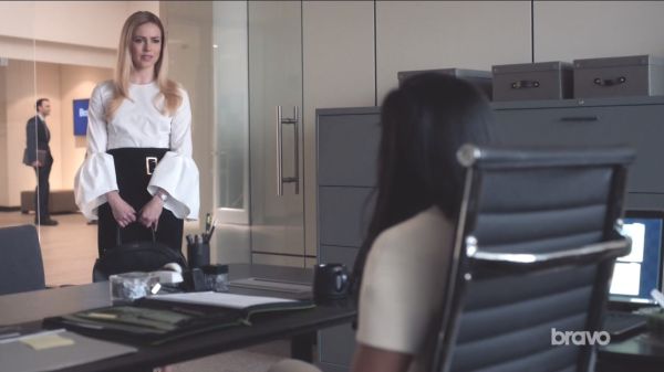 Katrina Bennett's Truffaut cotton-poplin top on Suits