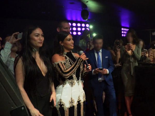 Kim Kardashian's Black and Gold Cutout Gown on Keeping Up With The Kardashians