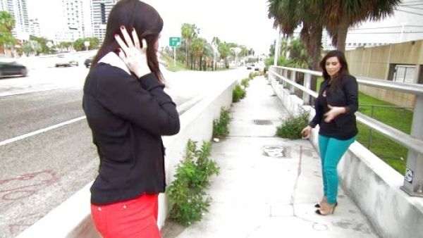 Kim Kardashian's Unbout Illusion Red Sole Pump (in black)																							Unbout Illusion Red Sole Pump on Kourtney and Kim Take Miami