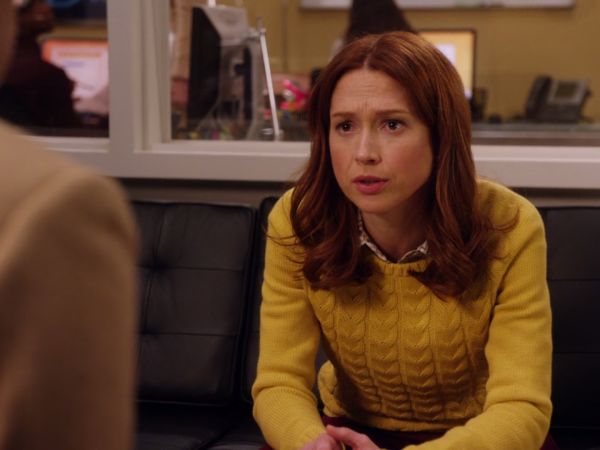 Kimmy Schmidt's Yellow Cable Knit Sweater on Unbreakable Kimmy Schmidt