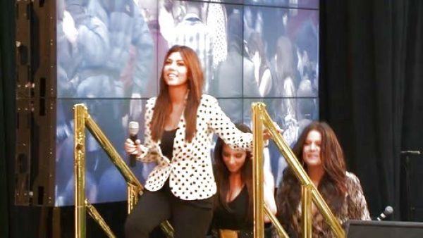 Kourtney Kardashian's Cream spot blazer on Kourtney and Kim Take Miami