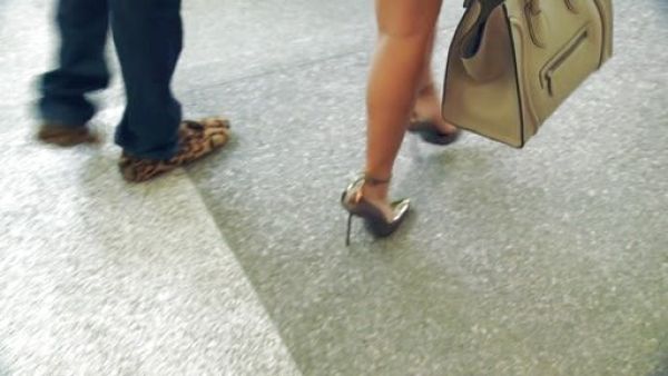 Kourtney Kardashian's Metal Heel Mirrored Pointed Toe Pump on Kourtney and Kim Take Miami