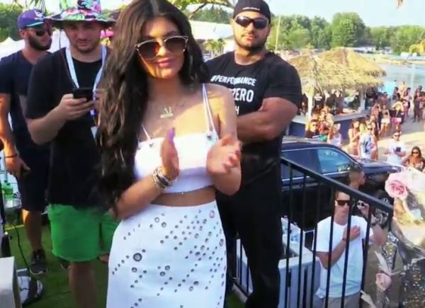 Kylie Jenner's eyelet embellished mini skirt on Keeping Up With The Kardashians
