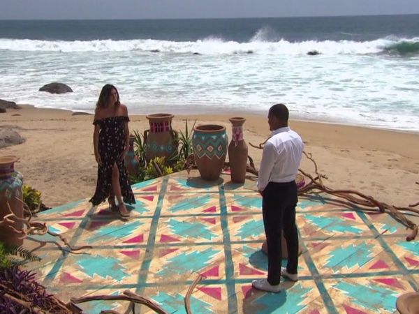 Lace Morris' Black Off-The-Shoulder Floral Maxi Dress on Bachelor in Paradise