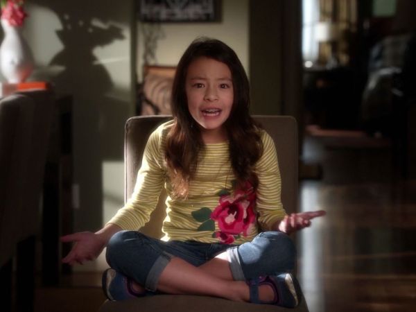 Lily Tucker-Pritchett's Yellow Stripe Floral Tee on Modern Family