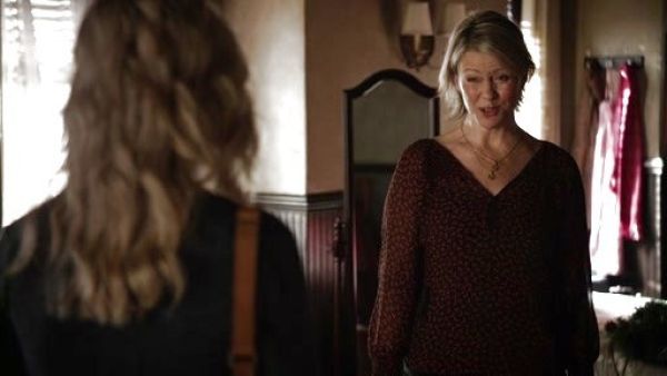 Liz Forbes's Vivette Floral-Print Silk Tassel Blouse on The Vampire Diaries