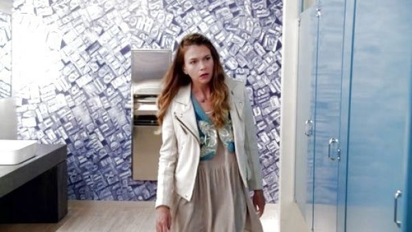 Liza Miller's lamb leather hyde jacket on Younger