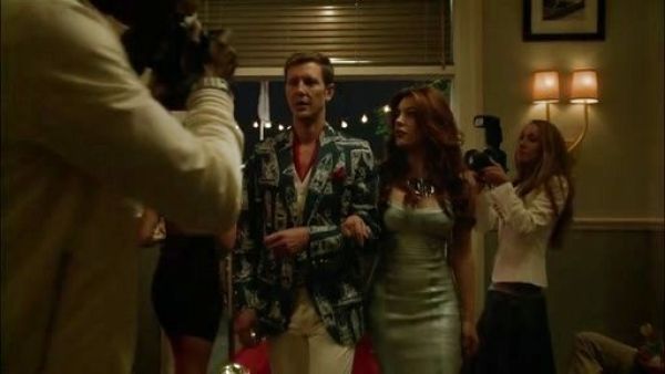 Louise Ellis's Judith Foiled Metallic Bandage Dress on Revenge