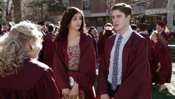 Maggie Landers's 3/4-Sleeve Knit Skater Dress on The Carrie Diaries