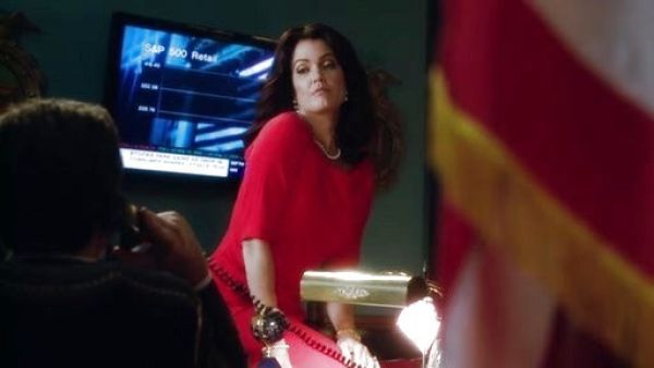 Mellie Grant's 3/4-Sleeve Ruched Jersey Dress on Scandal