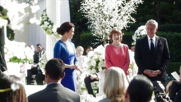 Mellie Grant's Belted A-line Shantung Dress on Scandal