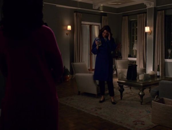 Mellie Grant's Lilia cashmere wrap coat on Scandal