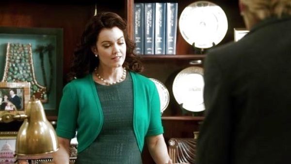 Mellie Grant's Textured Fit-and-Flare Sleeveless Dress on Scandal