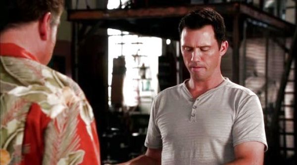 Michael Westen's Striped Henley Shirt on Burn Notice