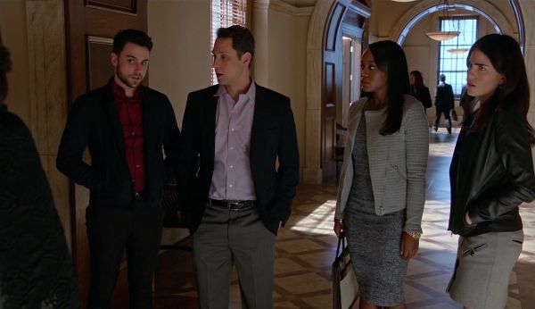 Michaela Pratt's Duncan Quilted Knit Moto Jacket on How to Get Away With Murder