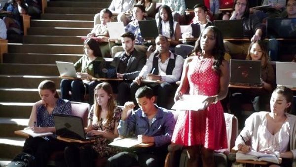 Michaela Pratt's Guilanna Eyelet Fit-and-Flare Dress on How to Get Away With Murder