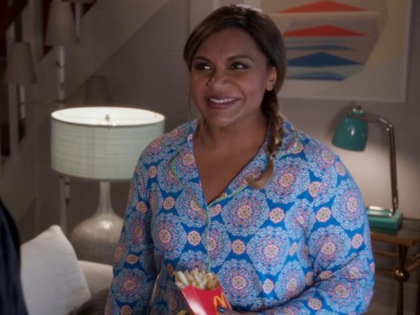 Mindy Lahiri's Blue Medallion Print Pajamas on The Mindy Project