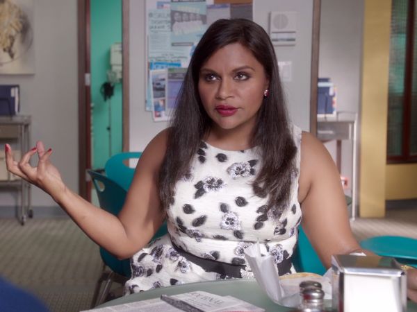 Mindy Lahiri's Floral Jacquard Dress on The Mindy Project