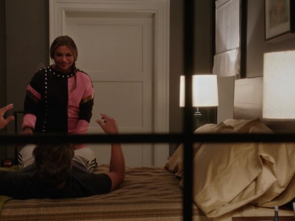 Mindy Lahiri's Pink and Black Colorblock Studded Dress on The Mindy Project