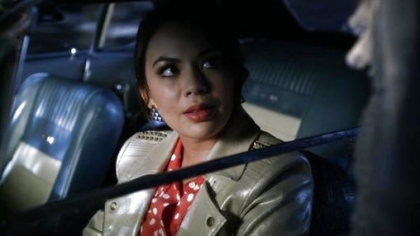 Mona Vanderwaal's Polka Dot Dolman Shirt on Pretty Little Liars