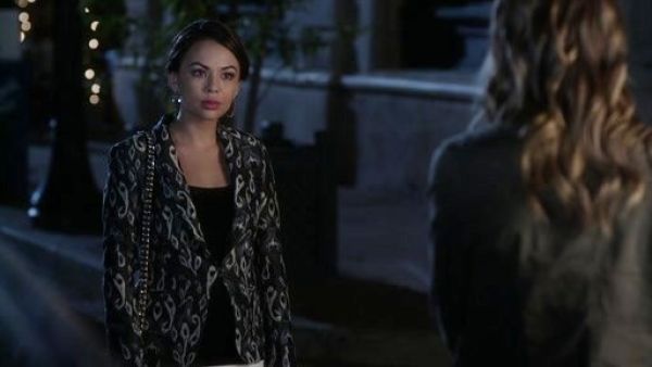 Mona Vanderwaal's Sliver Ikat Blazer on Pretty Little Liars